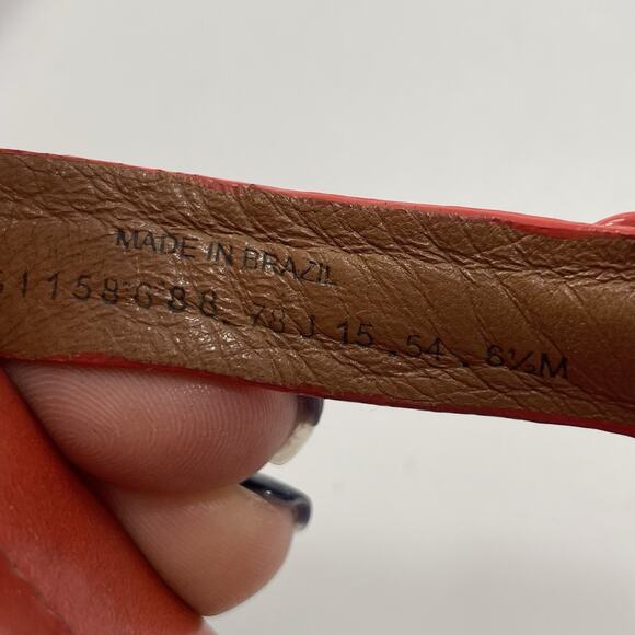 Tory Burch Miller Cloud Logo Sandals Womens Size 6.5 M Orange Leather - Picture 8 of 9